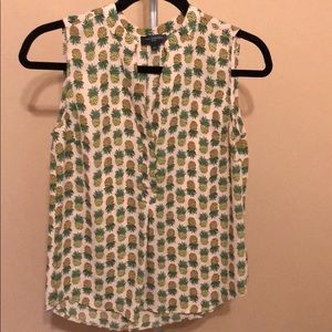 Womens Pineapple Sleeveless Blouse